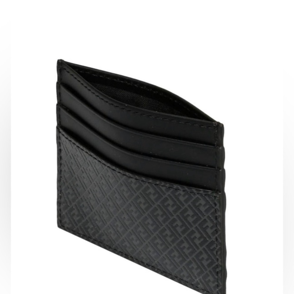 Fendi Black Embossed Card Holder